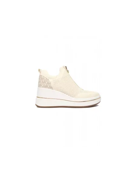 Sneakersy Michael Kors na koturnie wsuwane beżowe