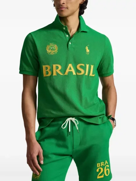 Τέντωμα καρό κιλότα Polo Ralph Lauren με κέντημα πράσινο