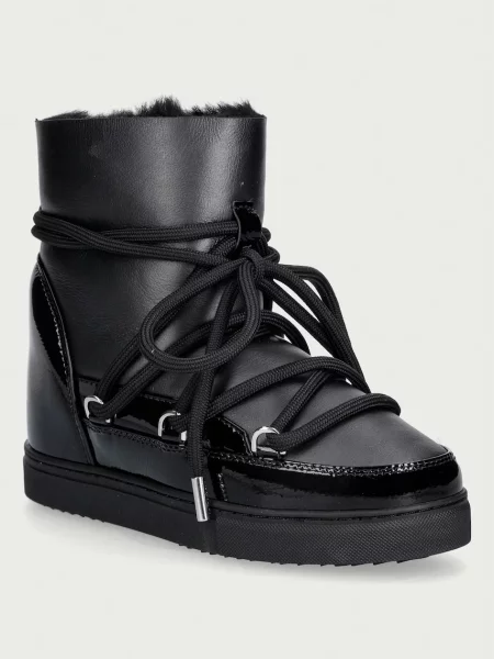 Inuikii Gloss Wedge cizme de zăpadă pentru femei din piele negru