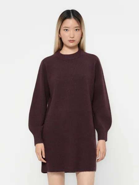 VERO MODA Rochie tricotat VMBESTI vin roșu