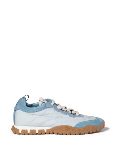 Sneakerși Miu Miu din piele de căprioară albastru