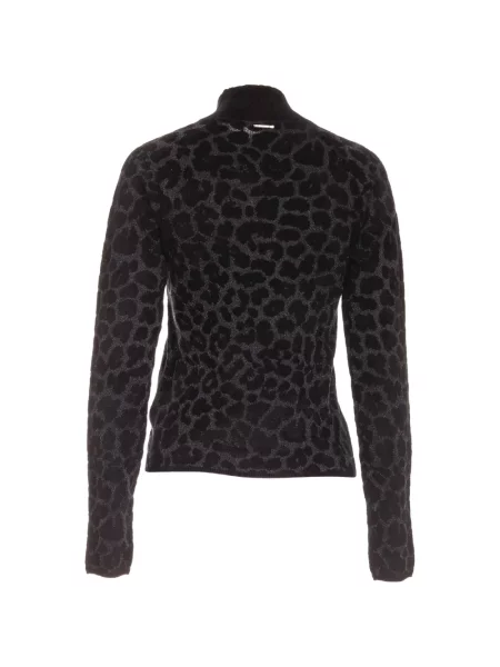 Pulover Just Cavalli cu imagine cu model leopard negru