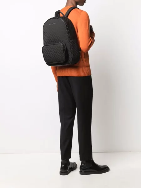 Žakardinis kuprinė Emporio Armani juoda