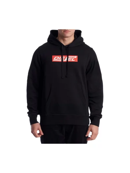 Bluza z kapturem Diesel z logo czarna