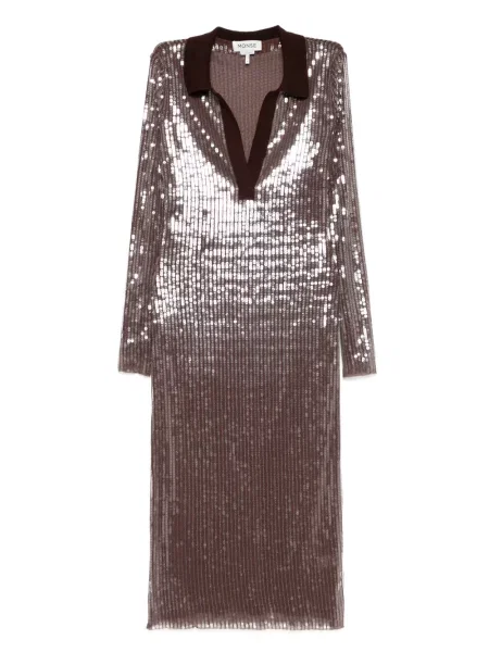 Rochie midi Monse plasă până la genunchi de costum maro