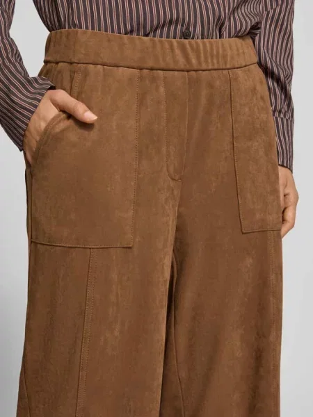 Spodnie z ekoskóry o kroju barrel fit z elastycznym pasem model Metta Cargo' Opus Pants