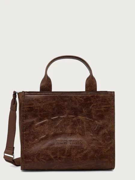 DKNY geantă shopper pentru femei cu imitație de piele maro