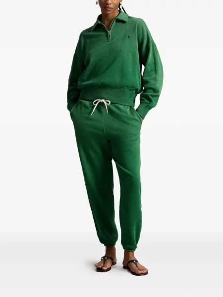 Haftowana kurtka Polo Ralph Lauren w paski zielona