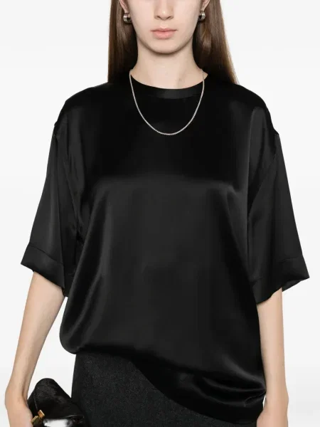 Tricou Toteme din satin negru