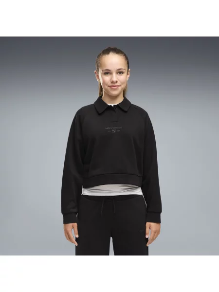 Młodzieżowa bluza PUMA Class Relaxed Cropped Fleece Akcesoria czarny