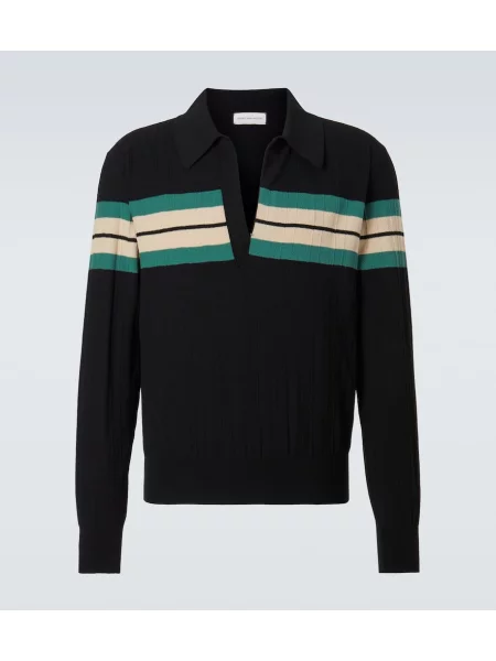 Pulover Dries Van Noten cu dungi negru