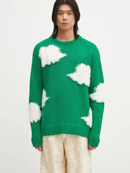 Fiorucci sweter wełniany Cloud Sweater ciepły zielony
