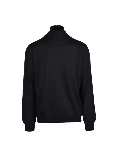 Lniany sweter z golfem Gran Sasso czarny