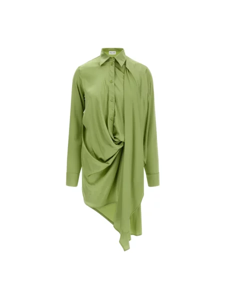 Sukienka koszulowa Vaillant asymetryczna garniturowa zielona