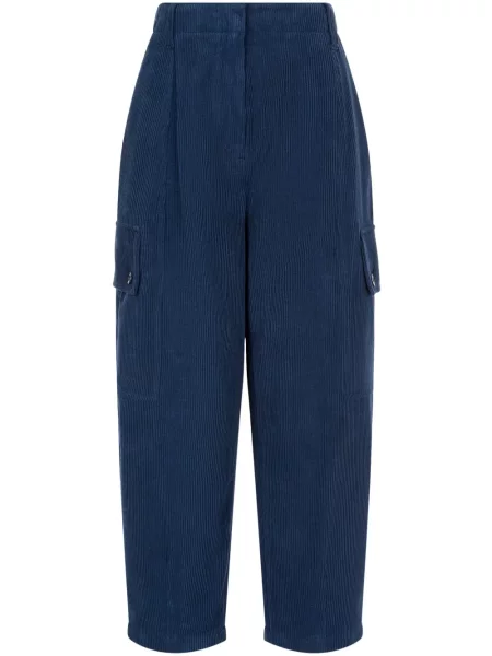 Pantaloni cargo Studio Tomboy de catifea cord albastru