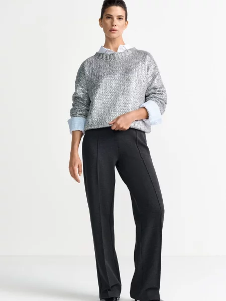 Sweter z dzianiny o kroju relaxed fit z domieszką wełny z alpaki Rich & Royal szary