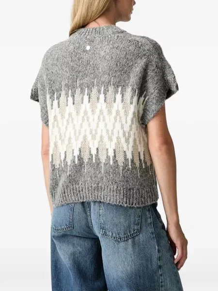 Scurt pulover Joop! cu imprimeu geometric gri