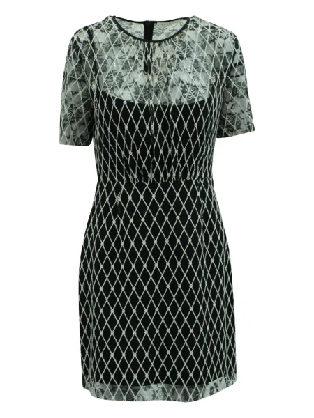 Mała sukienka mini Sandro koronkowa garniturowa czarna