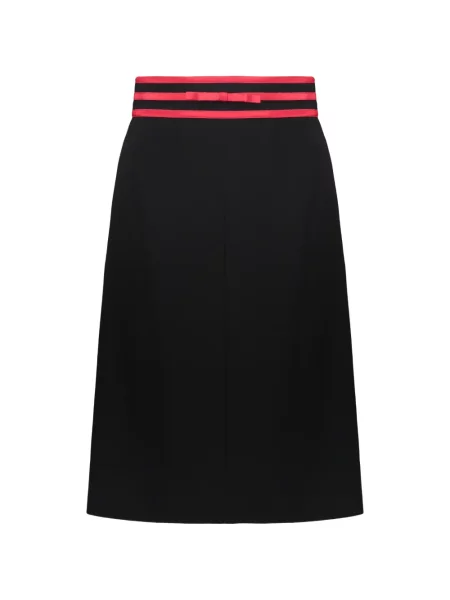 Fusta mini Red Valentino cu funde cu dungi negru