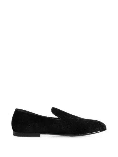 Pantofi loafer Dolce & Gabbana de catifea negru