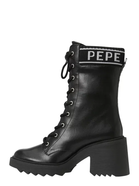 Členkové topánky Pepe Jeans s autogramom čierna