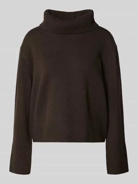 Sweter z dzianiny o kroju loose fit z mieszanki wełny z golfem Comma