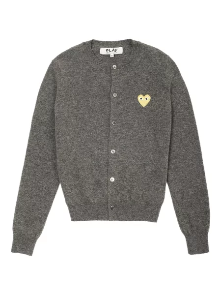 Cardigan Comme Des Garcons Play cu motiv cu inimi gri