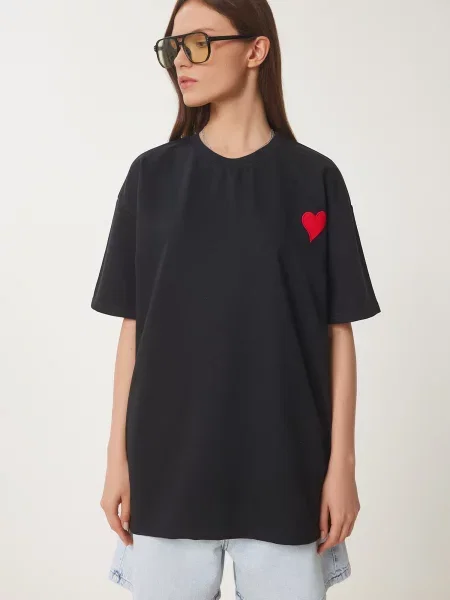 Happiness İstanbul Majica češnjevo rdeča črna