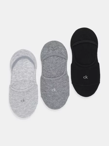 Къси чорапи Calvin Klein 3 чифта сиво