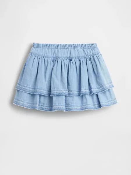 Fustă din denim copii Gap albastru