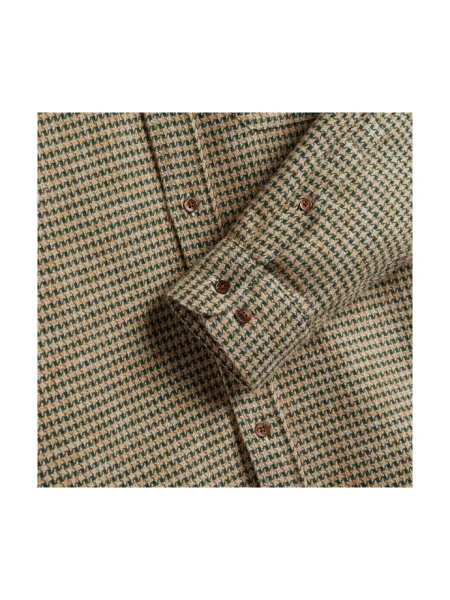 Flanelová košeľa Portuguese Flannel s abstraktným vzorom zelená