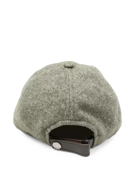 Șapcă Jacob Cohën cu broderie cu model herringbone verde