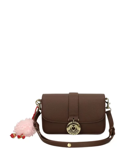 Geanta crossbody Love Moschino cu autograf maro