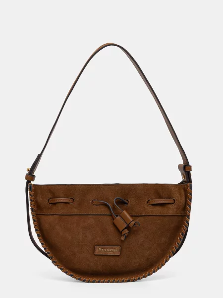 Marc O'Polo geantă crossbody pentru femei din piele întoarsă maro