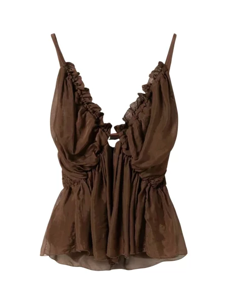 Noella Top N-Moire ciocolatiu
