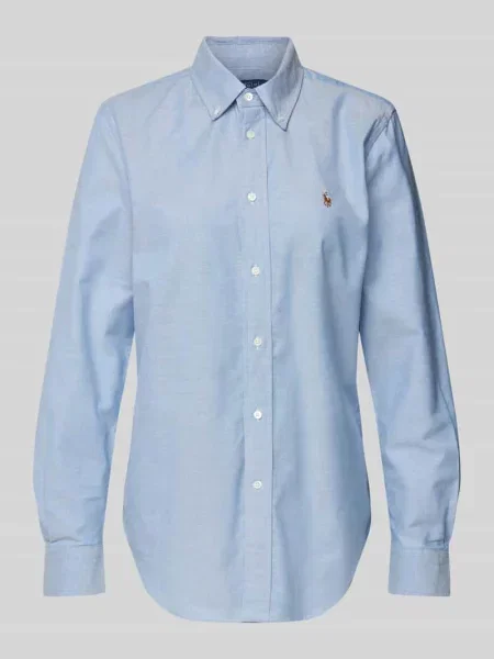 Bluzka Polo Ralph Lauren z kołnierzem niebieska