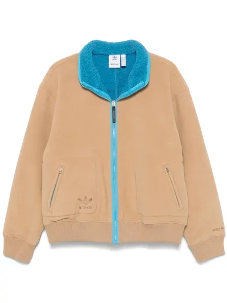 Hanorac din fleece Adidas cu glugă roșu