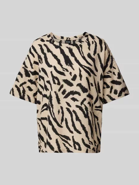 T-shirt z fakturowanym wzorem model ‘LUNA’ Pieces