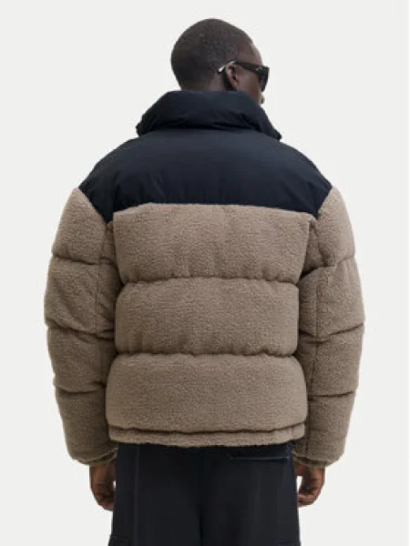 JACK & JONES Téli dzseki JCOFlare brokát / fekete bézs