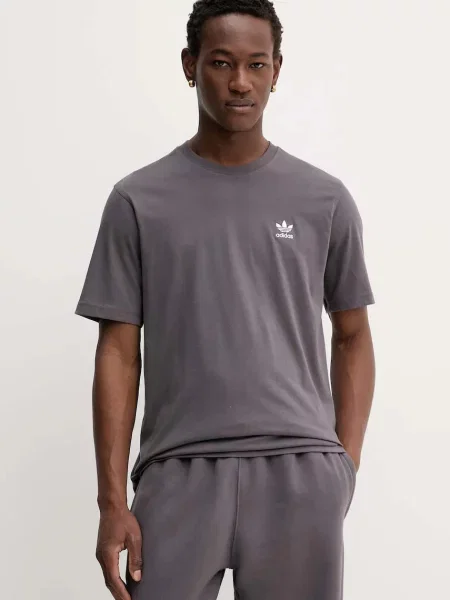 Тениска adidas Originals Trefoil с апликация кафяво