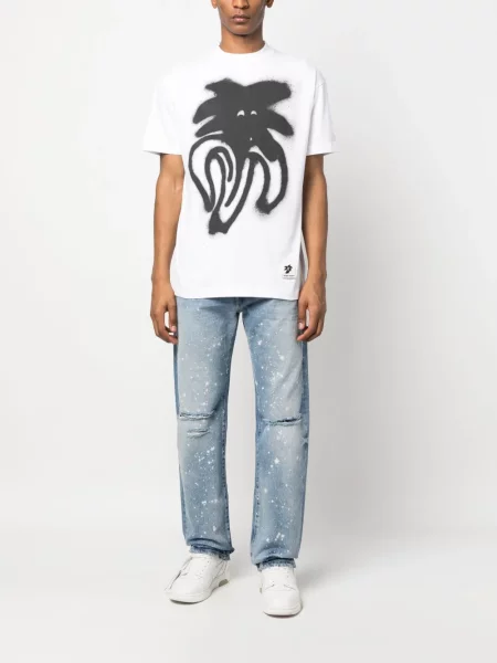 Raštuotas marškinėliai Palm Angels balta