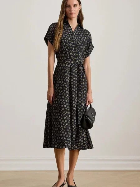 Lauren Ralph Lauren Rochie tip bluză bleumarin / șofran galben