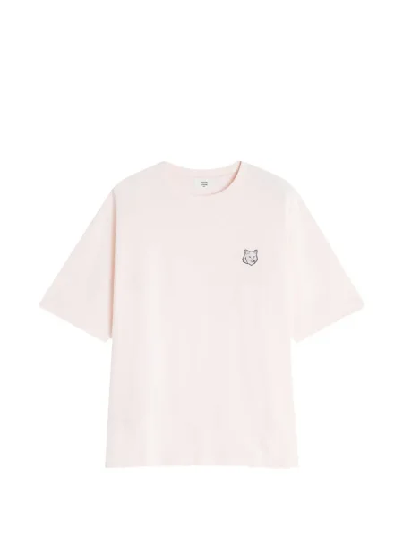 Tricou Maison Kitsune cu decolteu rotund roz