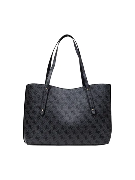 Duża torebka skórzana Guess skórzana czarna