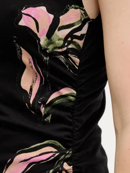 Платье миди Desigual клеш черное