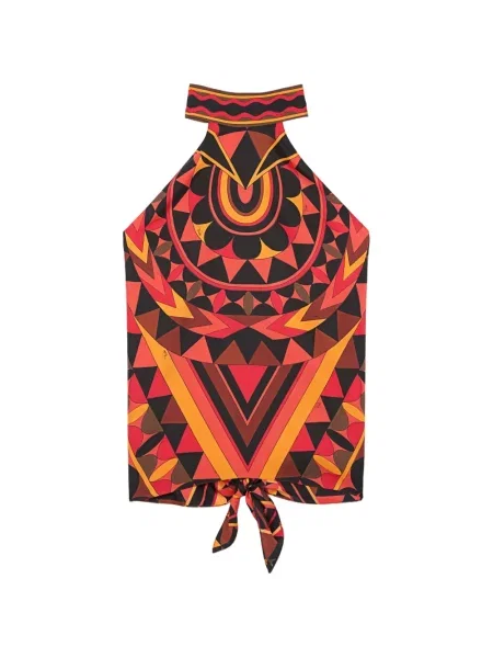 Top Pucci cu imagine cu imprimeu geometric cu gât halter negru