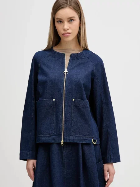 Barbour geacă jeans Saima bleumarin de tranziție oversize