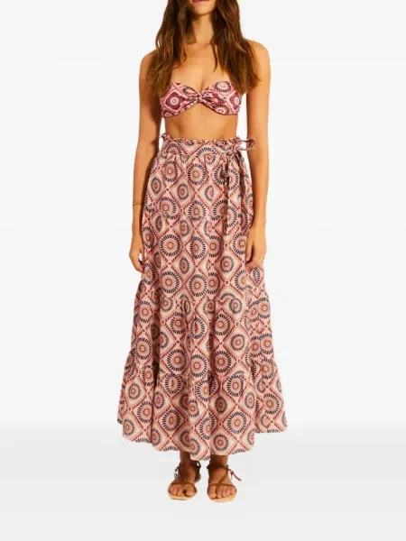 Maxi fusta maxi Lemlem cu imprimeu geometric roz