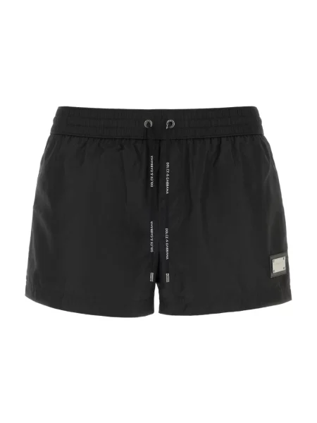 Krótkie kąpielówki Dolce And Gabbana z logo czarne