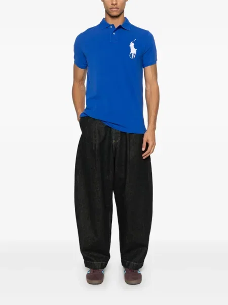 Polo Polo Ralph Lauren cu dungi cu broderie albastru